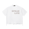 Speak Life - Snow Wash Raw-Hem Boxy T-shirt