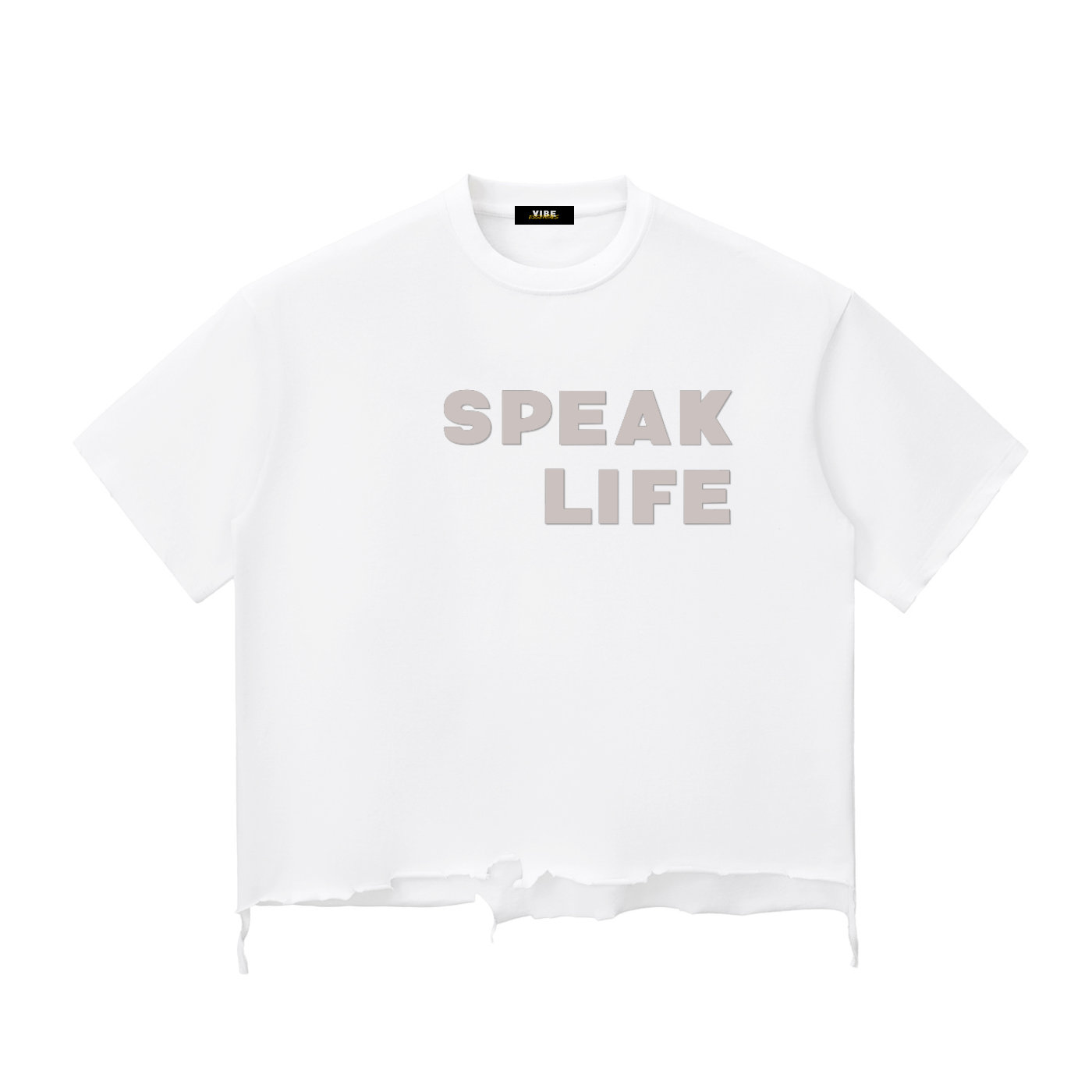 Speak Life - Snow Wash Raw-Hem Boxy T-shirt