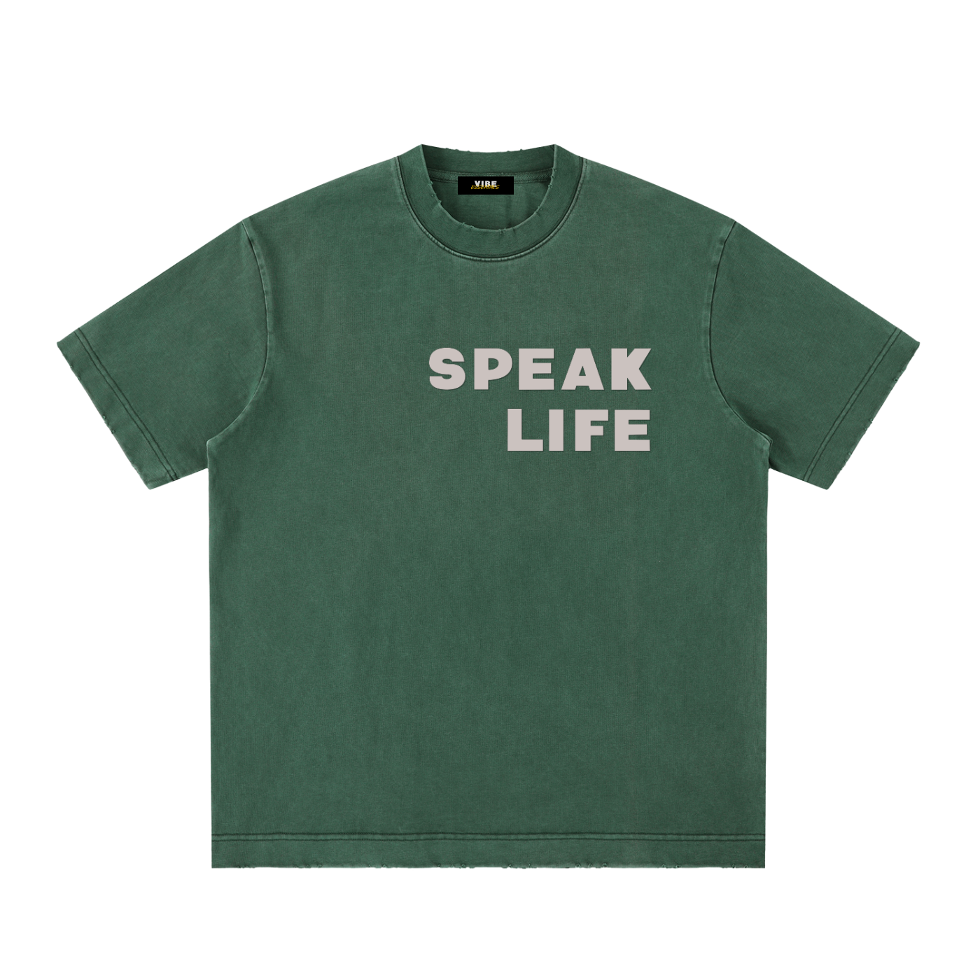 Speak Life - Heavyweight Vintage Washed Frayed T-Shirt