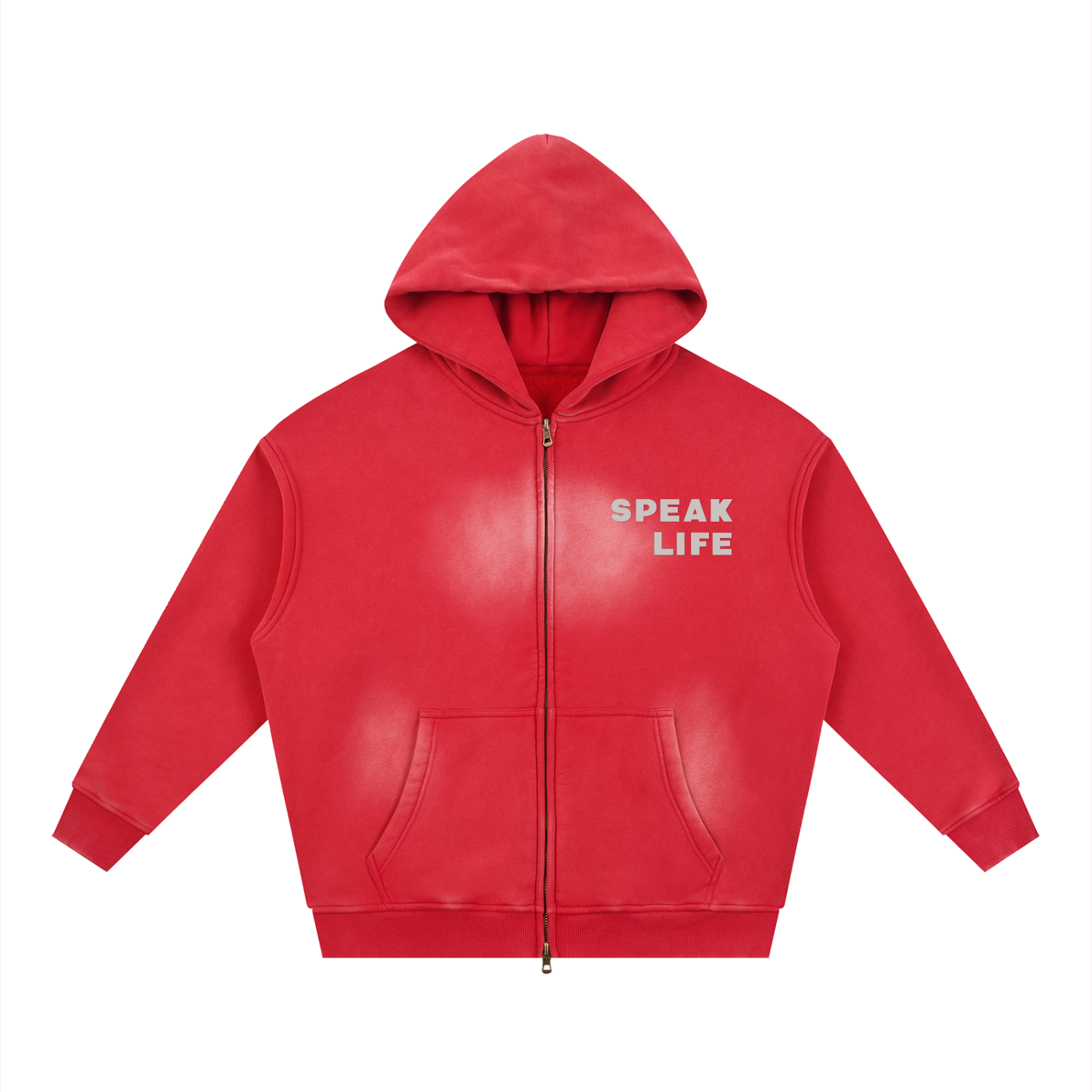 Speak Life - Sunfade Two-way Zipper Boxy Fleece Hoodie