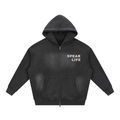 Speak Life - Sunfade Two-way Zipper Boxy Fleece Hoodie