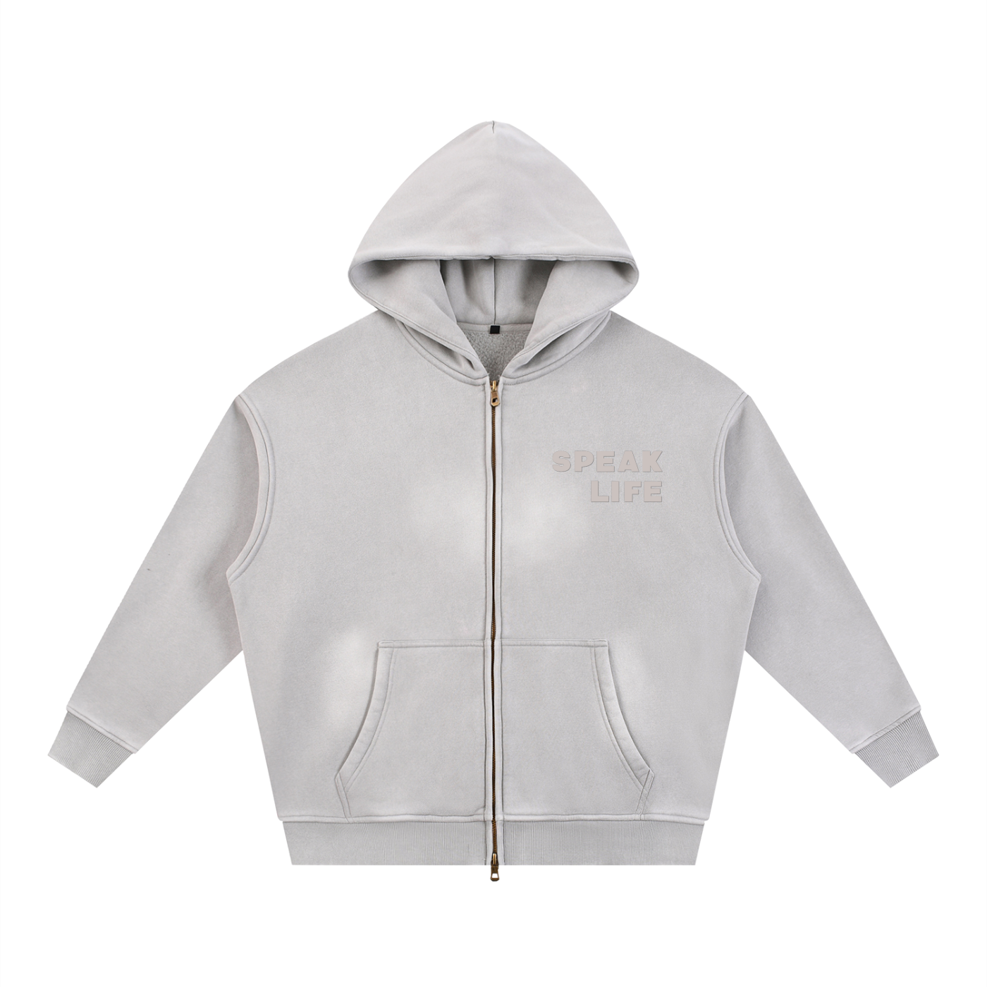 Speak Life - Sunfade Two-way Zipper Boxy Fleece Hoodie