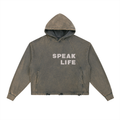 Speak Life - Vintage Washed Frayed-Hem Hoodie