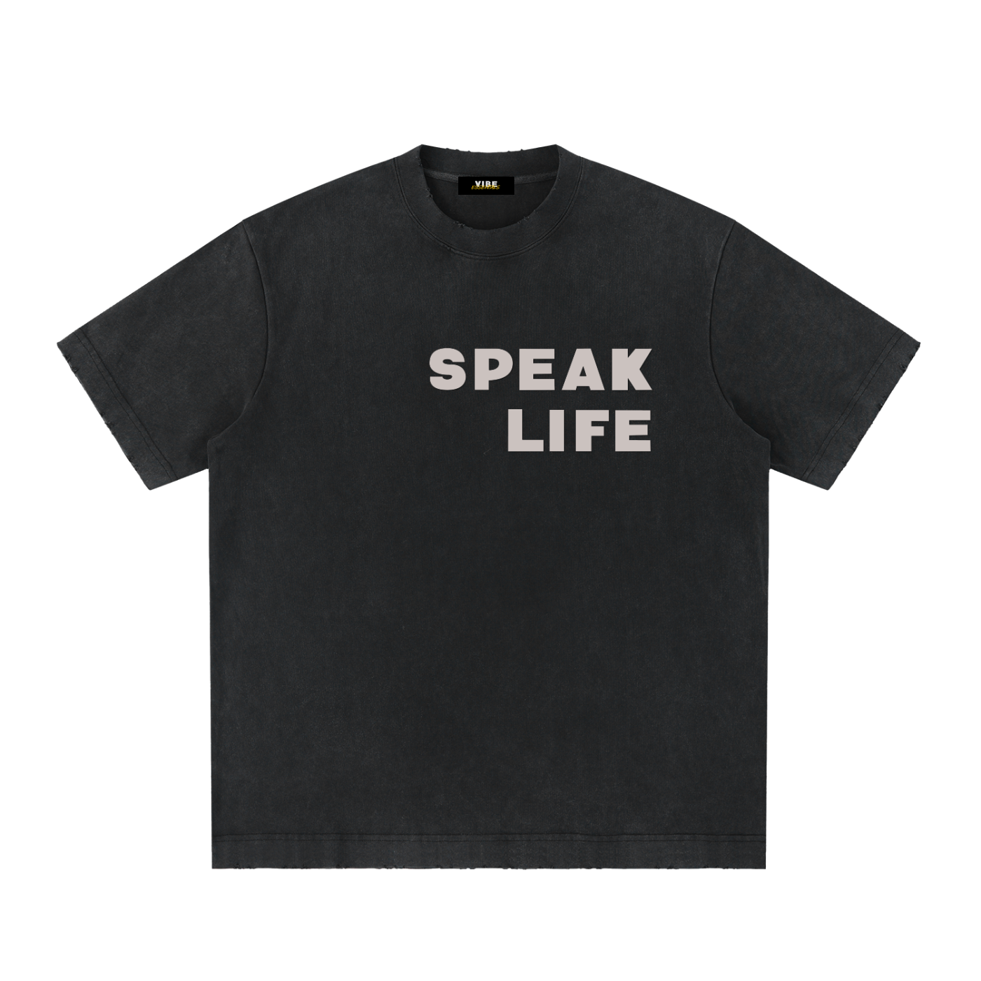 Speak Life - Heavyweight Vintage Washed Frayed T-Shirt