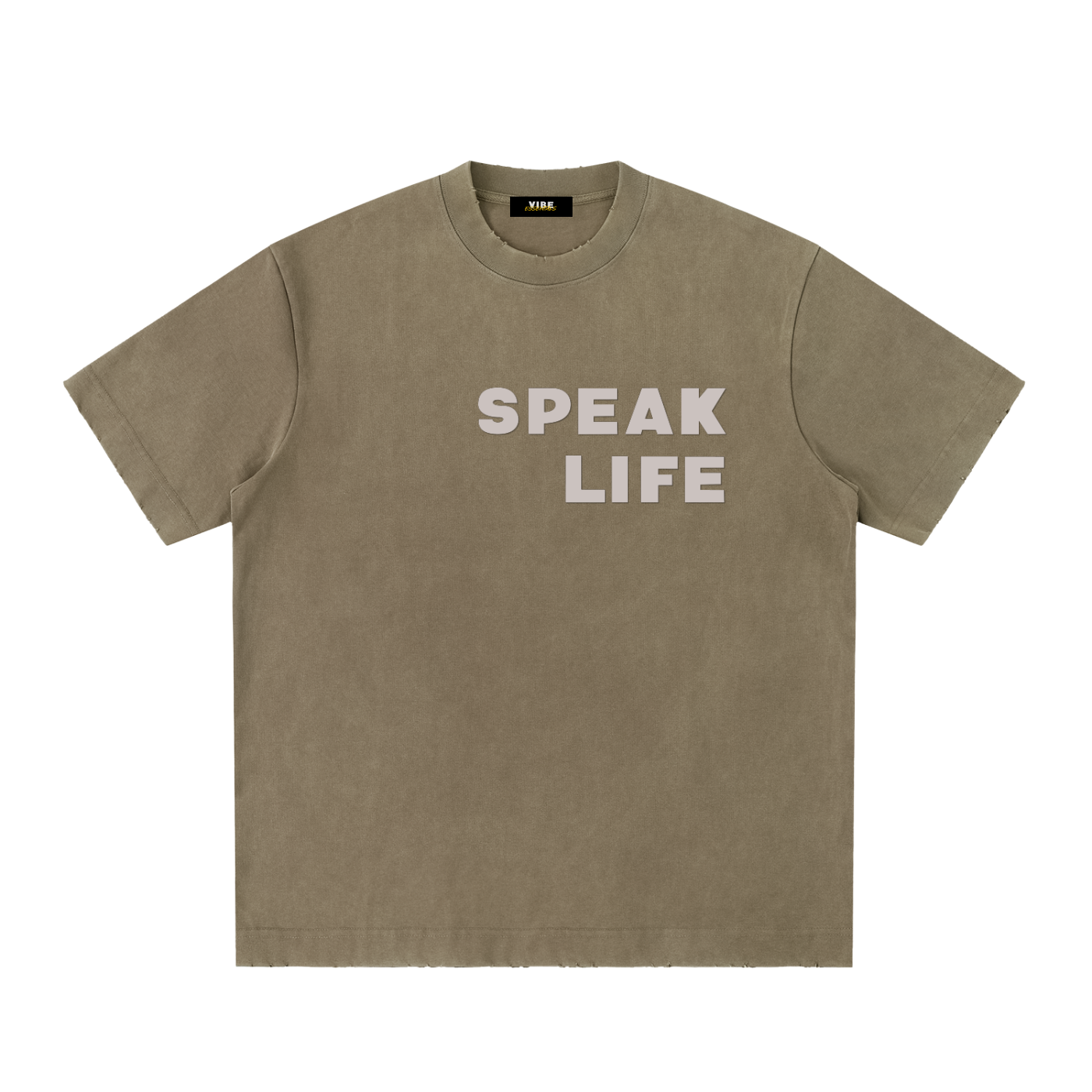 Speak Life - Heavyweight Vintage Washed Frayed T-Shirt