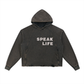 Speak Life - Vintage Washed Frayed-Hem Hoodie