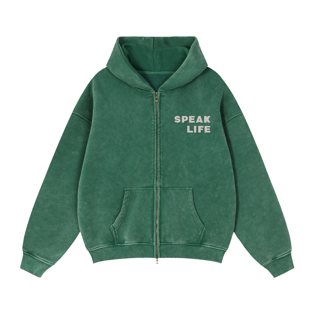 Zip-Through Boxy Fleece Hoodie